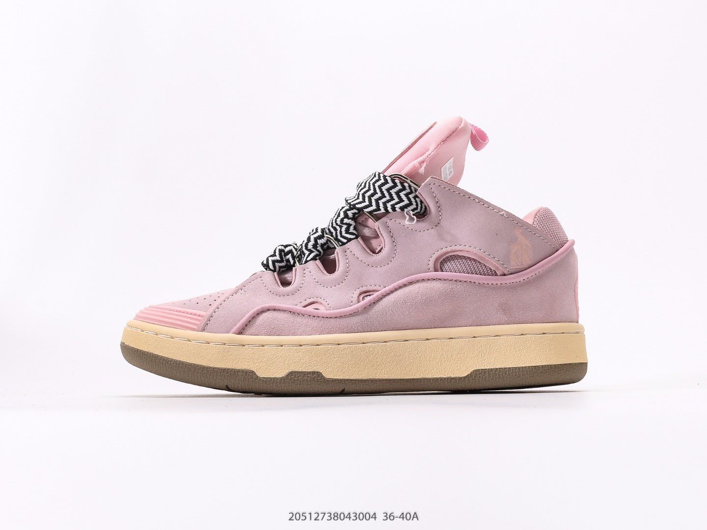 Pre-Owned Lanvin Leather Curb Sneakers Pink