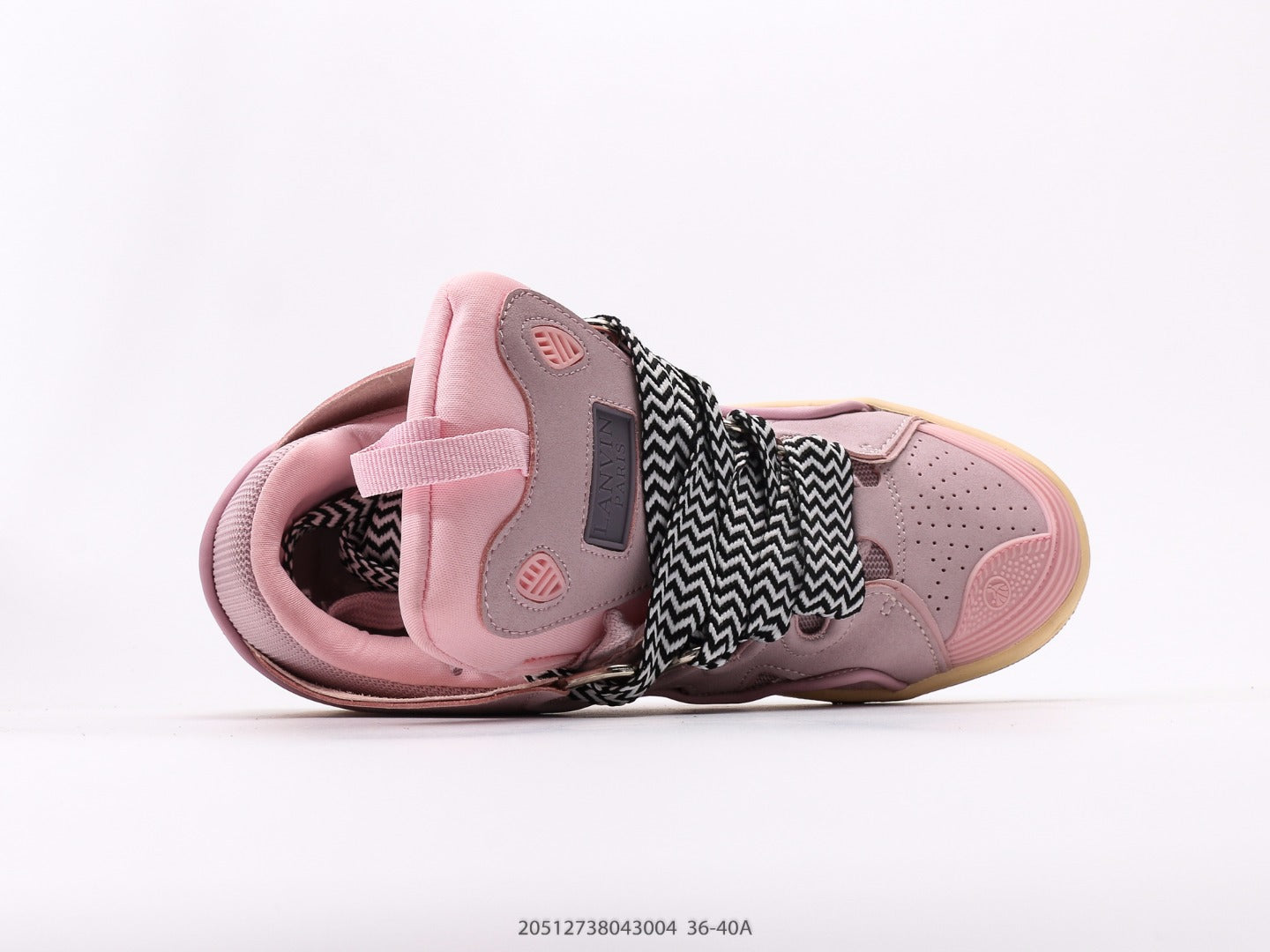 Pre-Owned Lanvin Leather Curb Sneakers Pink