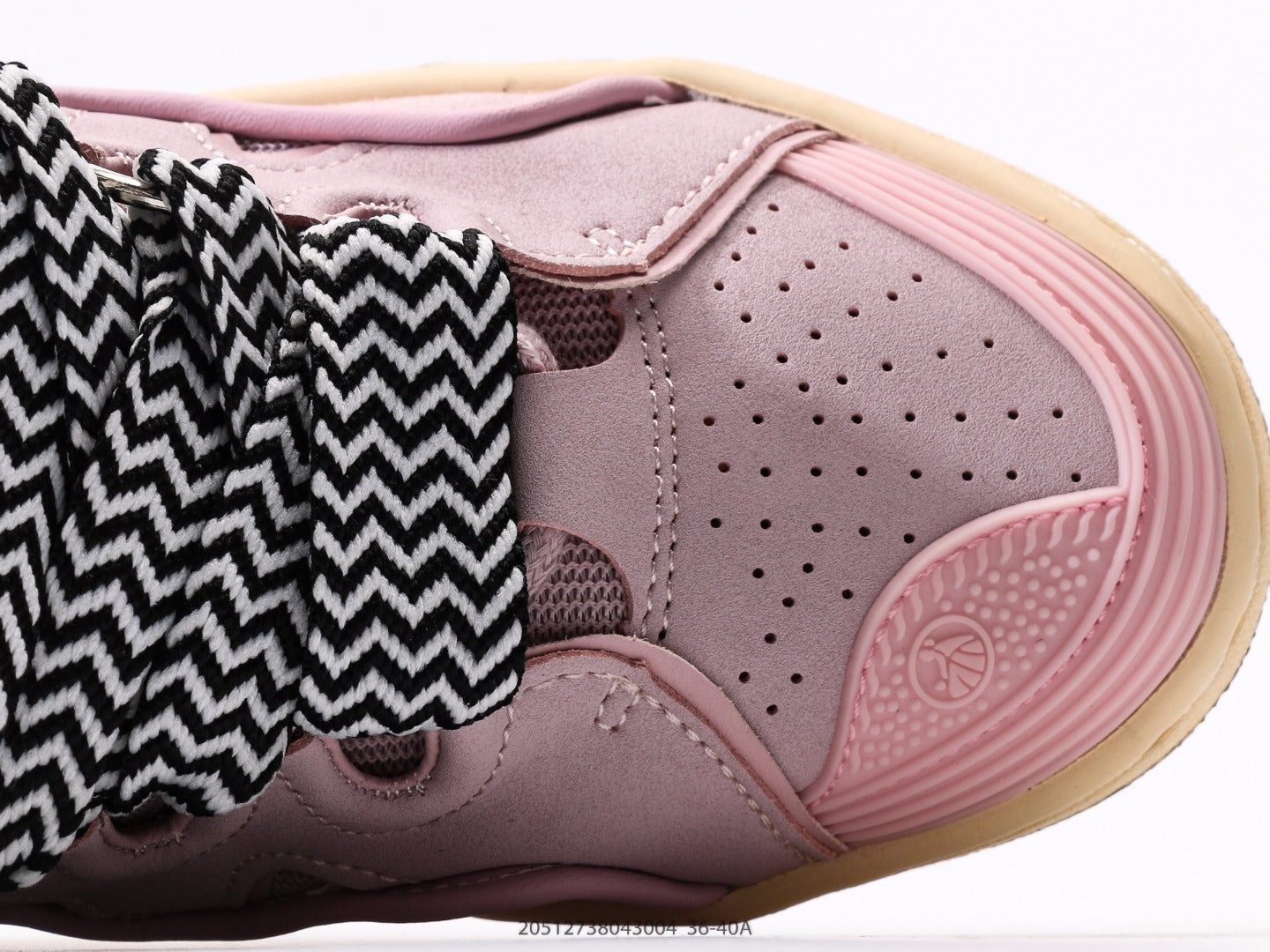 Pre-Owned Lanvin Leather Curb Sneakers Pink