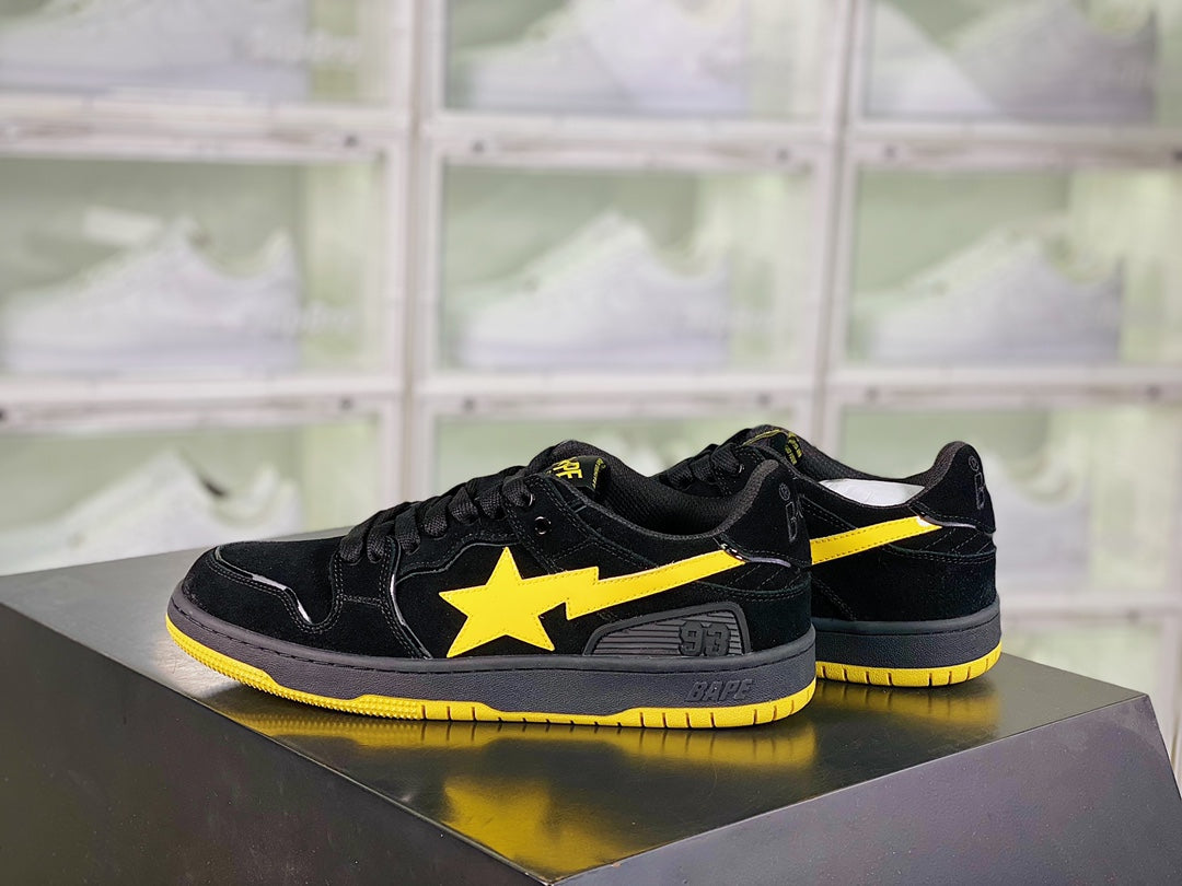 Pre-Owned BAPE x Human Made Bapesta Black Yellow Sneakers