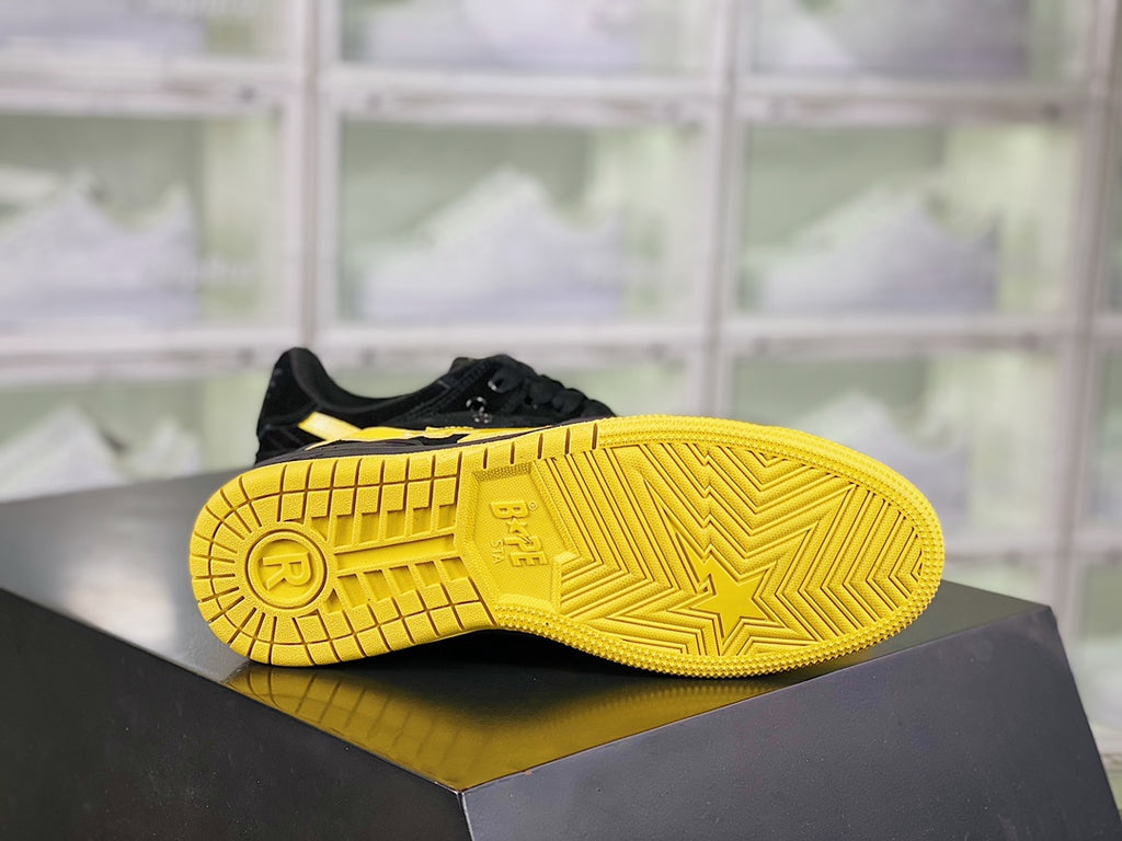 Pre-Owned BAPE x Human Made Bapesta Black Yellow Sneakers