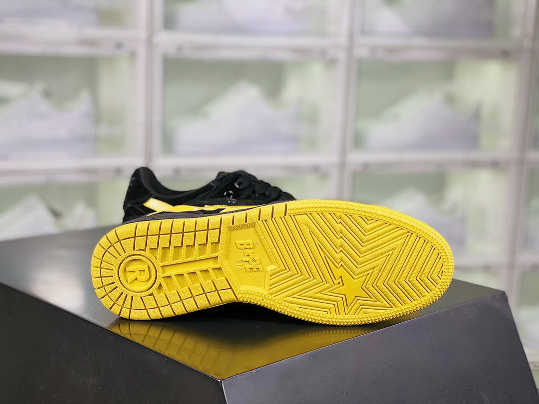 Pre-Owned BAPE x Human Made Bapesta Black Yellow Sneakers