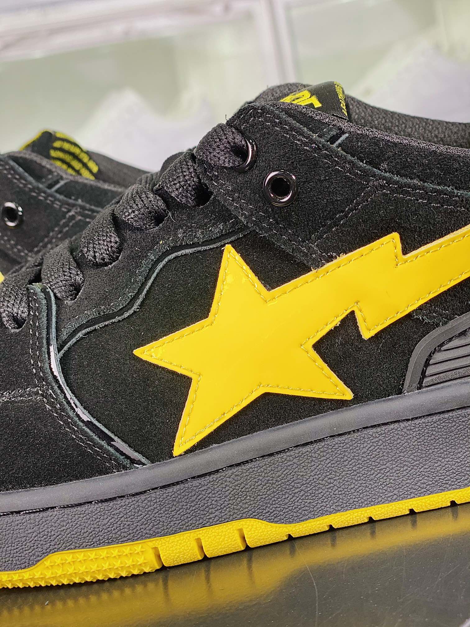 Pre-Owned BAPE x Human Made Bapesta Black Yellow Sneakers