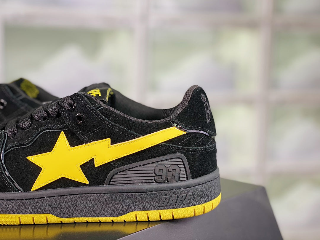 Pre-Owned BAPE x Human Made Bapesta Black Yellow Sneakers