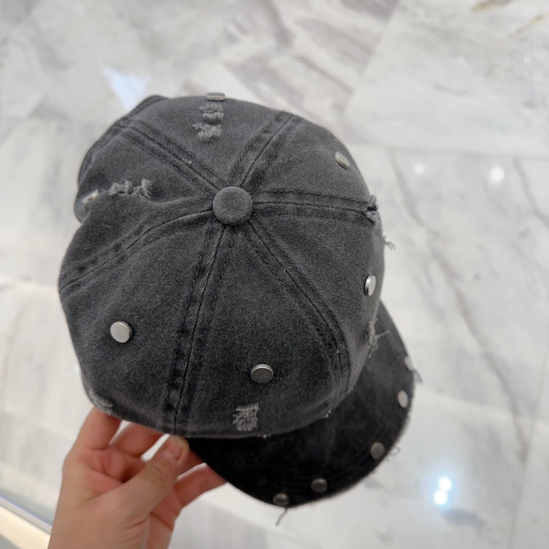 Chrome Hearts distressed studded cap with bold streetwear luxury edge