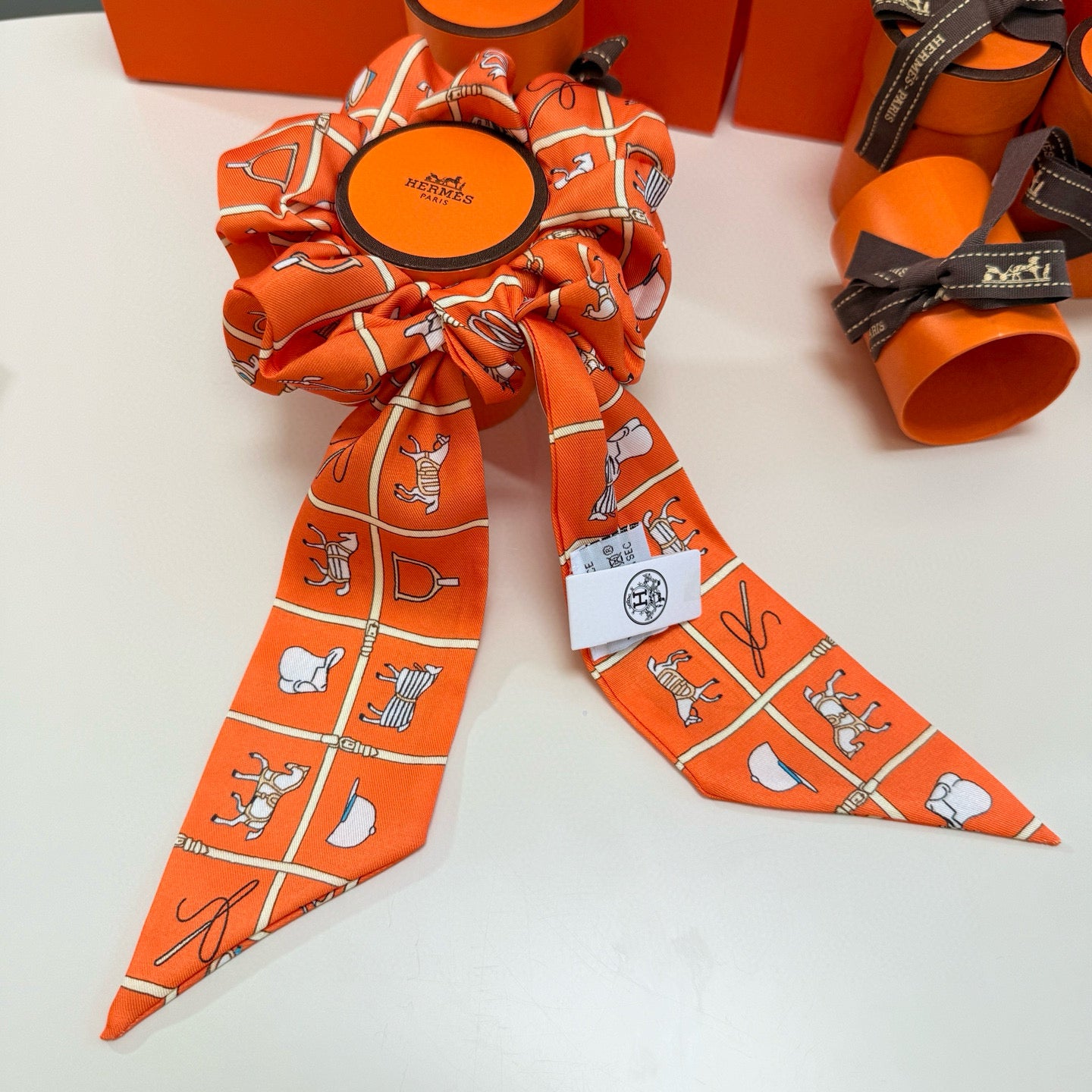 Pre-Owned Hermès Twilly Scarf – Double Use Hair Ribbon & Bag Accessory