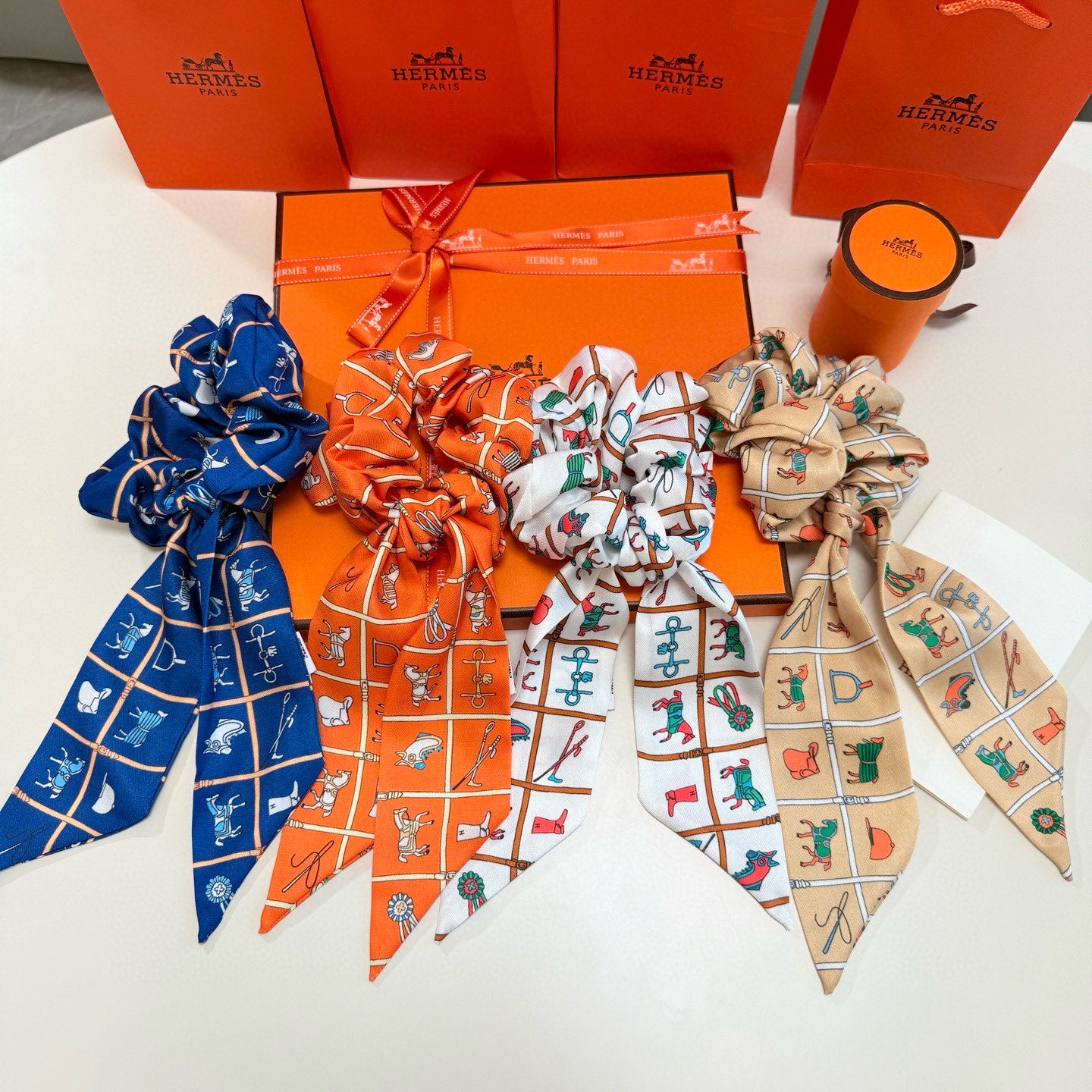 Pre-Owned Hermès Twilly Scarf – Double Use Hair Ribbon & Bag Accessory