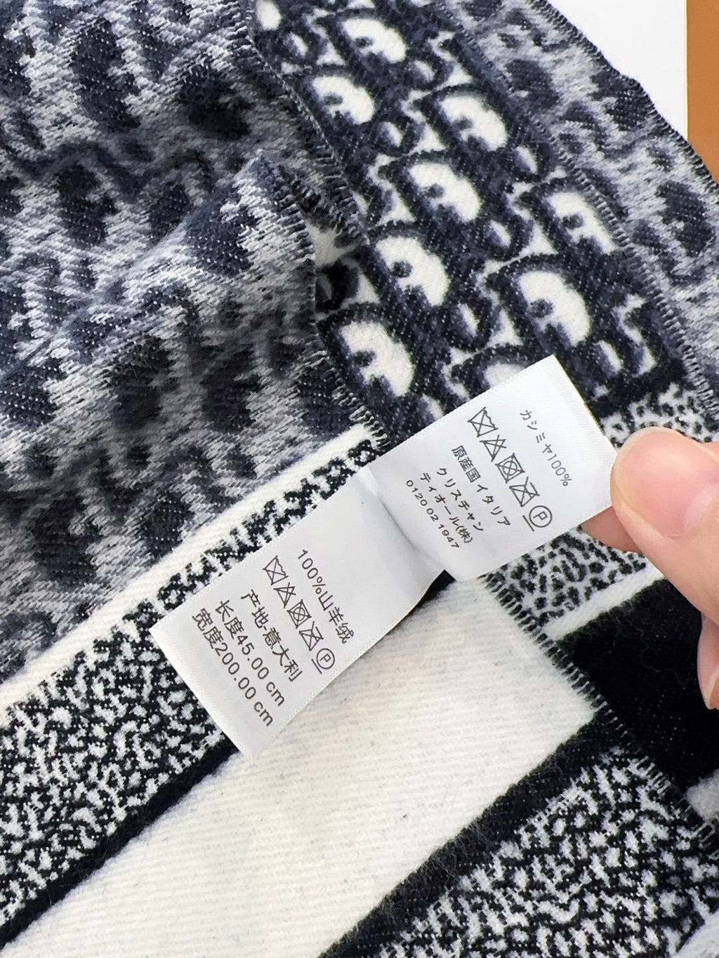 Pre-Owned Dior Oblique Wool-Cashmere Long Scarf – Grey & Blue