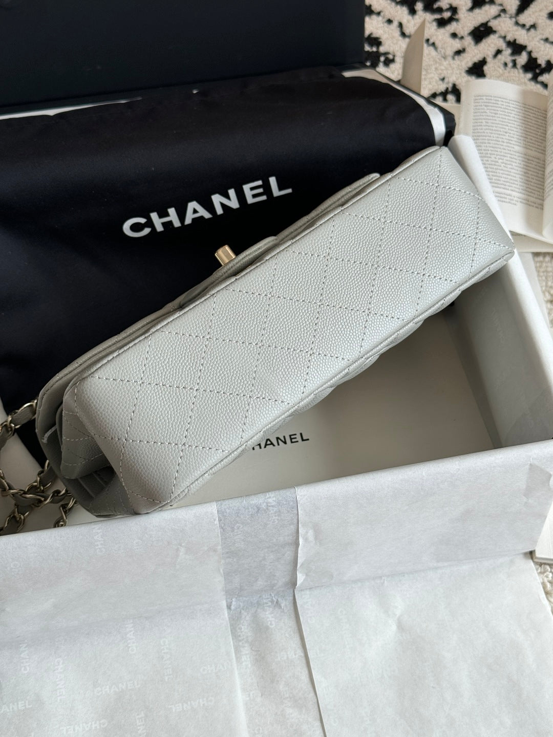 Pre-Owned Chanel Classic Flap Bag Small Caviar Quilted Leather (Silver Hardware)