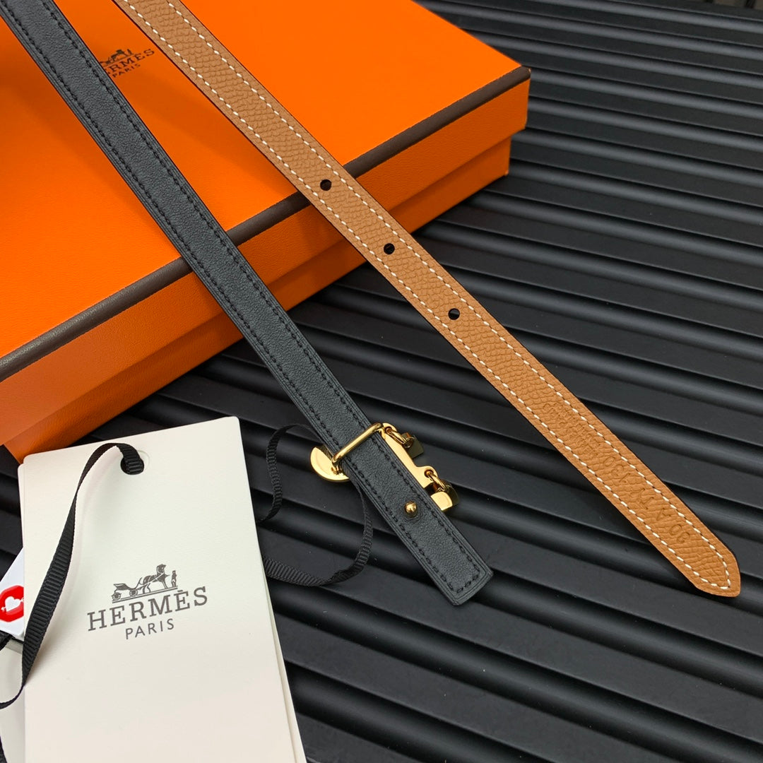 Pre-Owned Hermès Enamel & Metal Buckle Leather Belt – Iconic Luxury Accessory