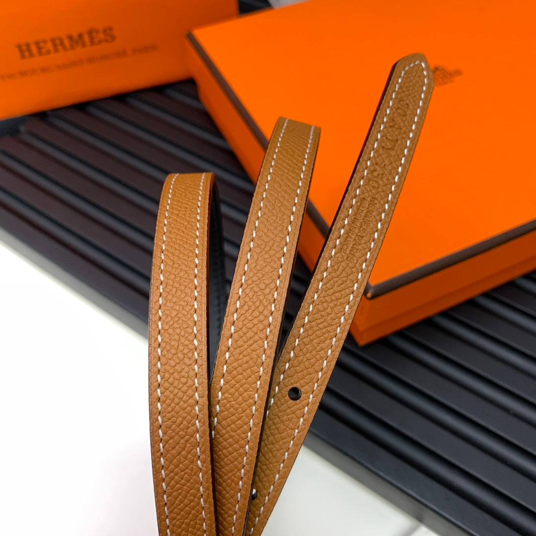 Pre-Owned Hermès Enamel & Metal Buckle Leather Belt – Iconic Luxury Accessory