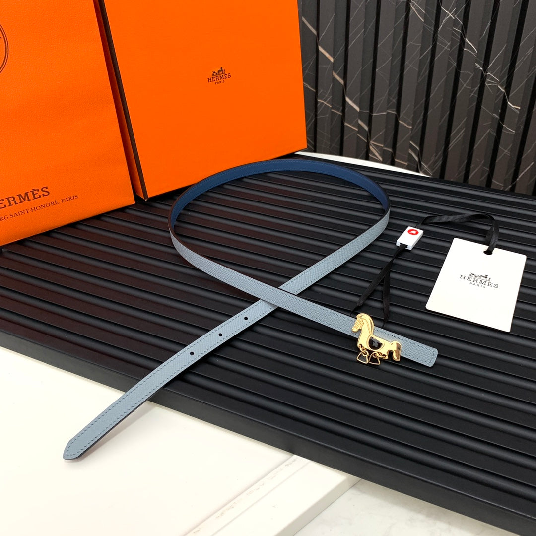 Pre-Owned Hermès Enamel & Metal Buckle Leather Belt – Iconic Luxury Accessory