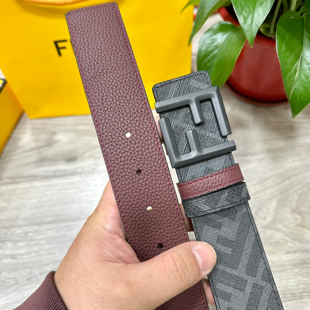 FENDI Reversible Cuoio Romano Leather Belt 4.0cm with FF Buckle
