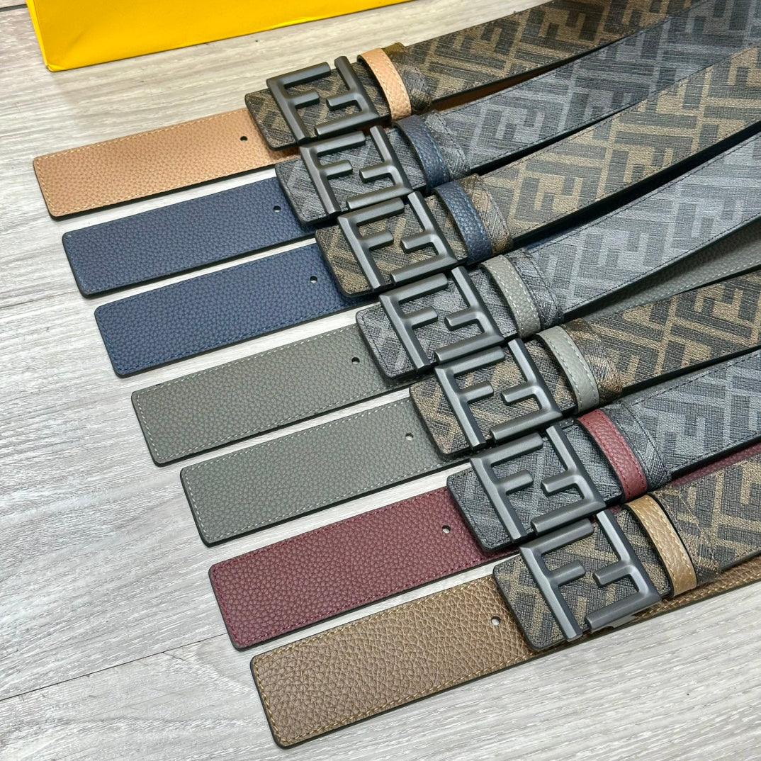 FENDI Reversible Cuoio Romano Leather Belt 4.0cm with FF Buckle