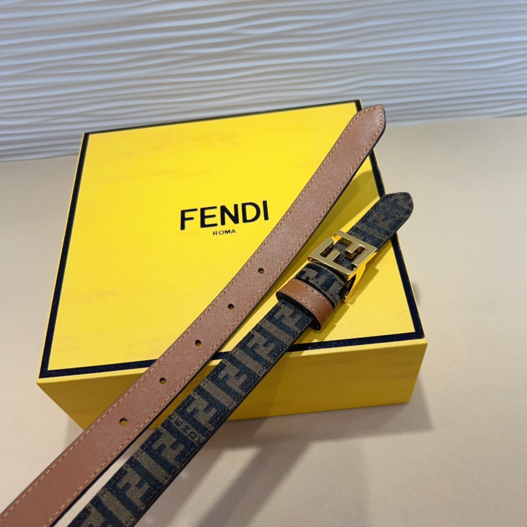FENDI Monogram NFC Buckle Leather Belt 2.0cm
