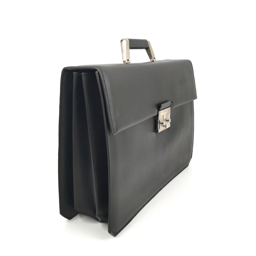 Pre-Owned Ferragamo Leather Briefcase – Black