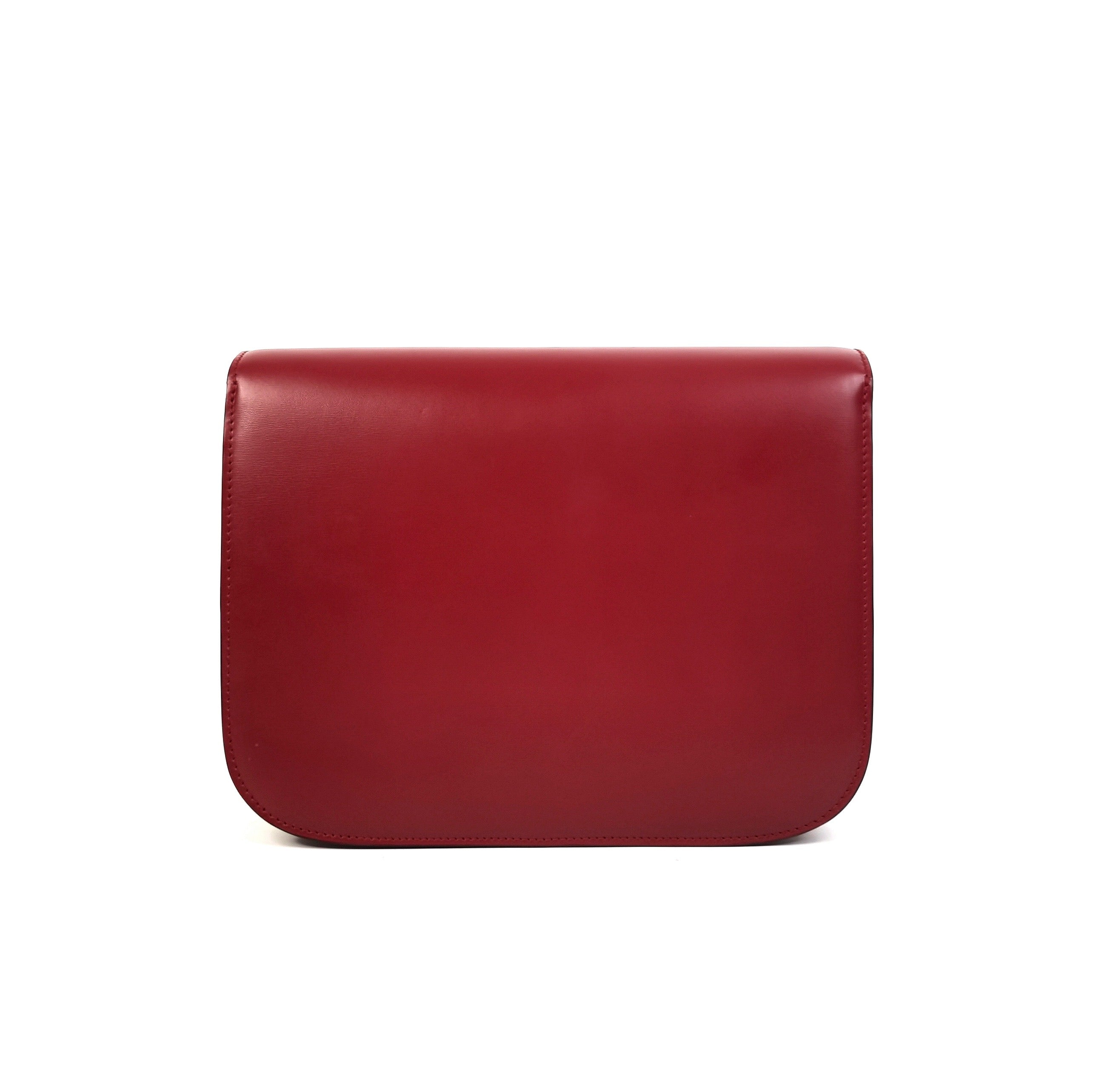 Pre-Owned Celine Classic Box Bag in Red Calfskin
