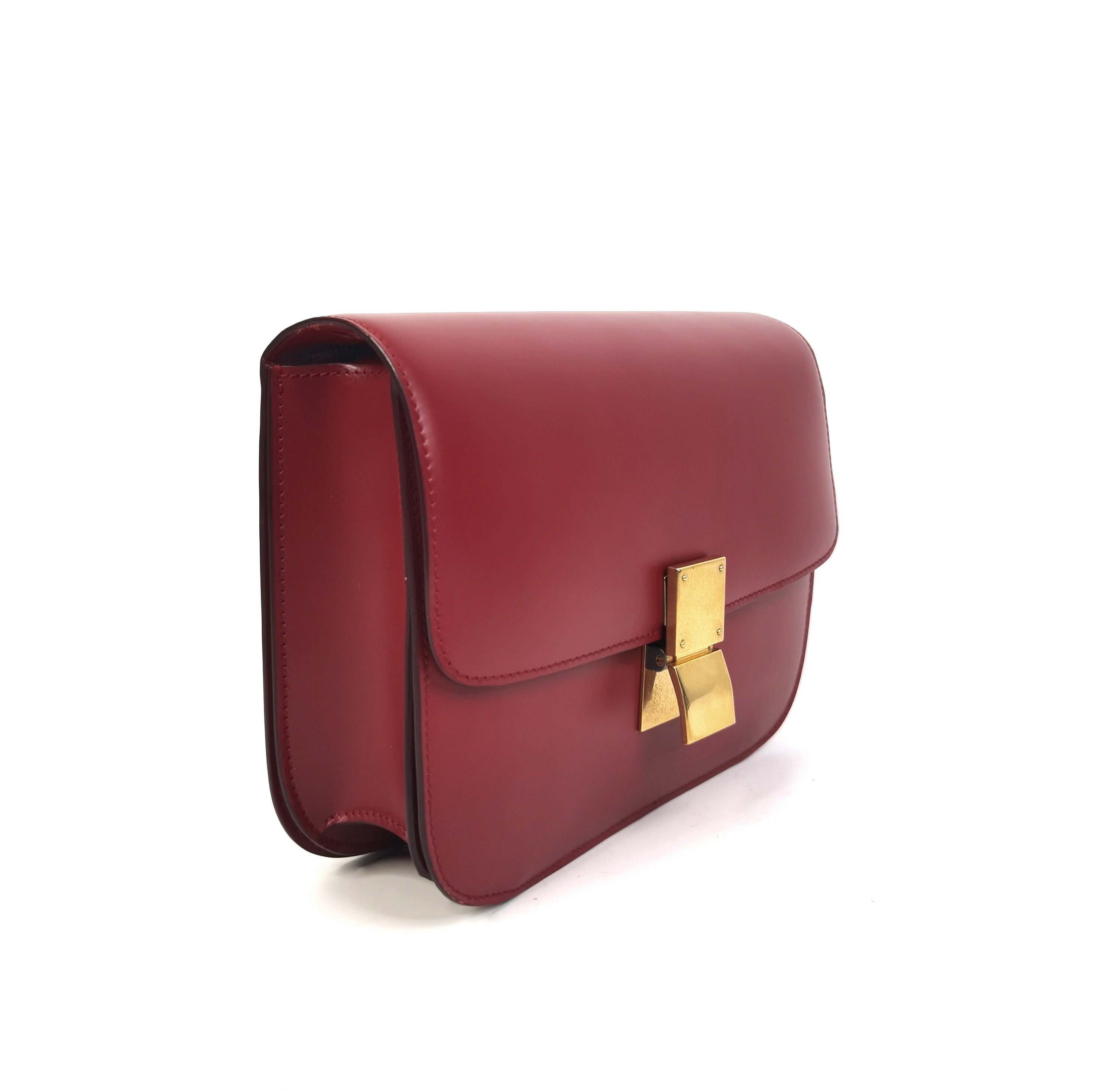 Pre-Owned Celine Classic Box Bag in Red Calfskin