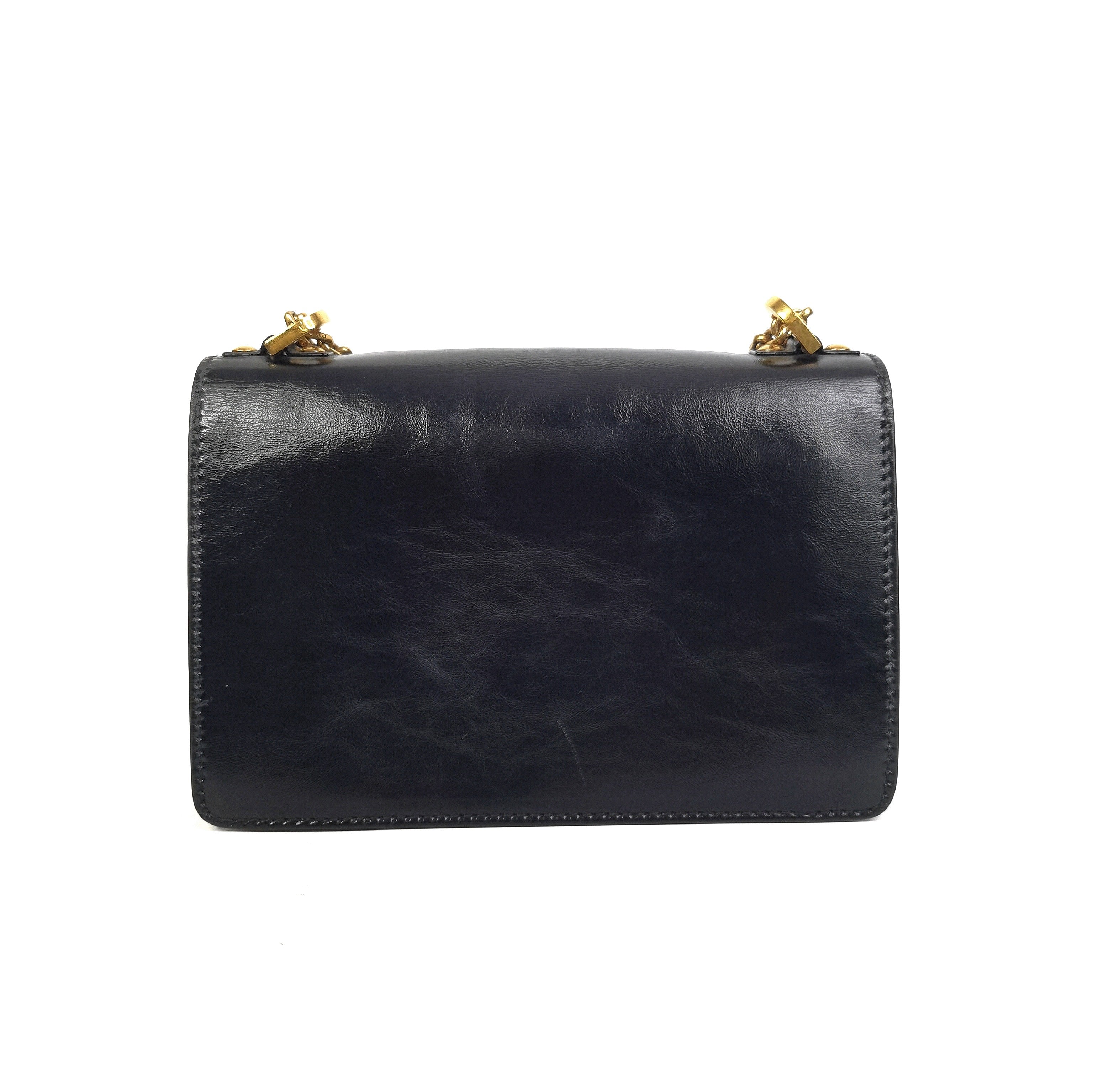 Pre-Owned Dior J’Adior Black Patent Leather Shoulder Bag – Gold Chain