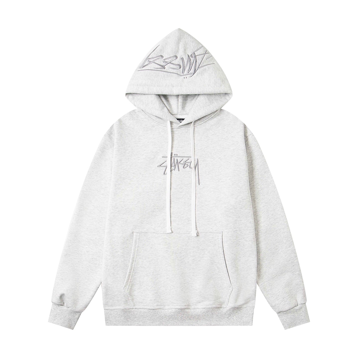 Pre-Owned Stussy Logo Embroidered Hoodie – Retro Streetwear Unisex Pullover, Like New Condition